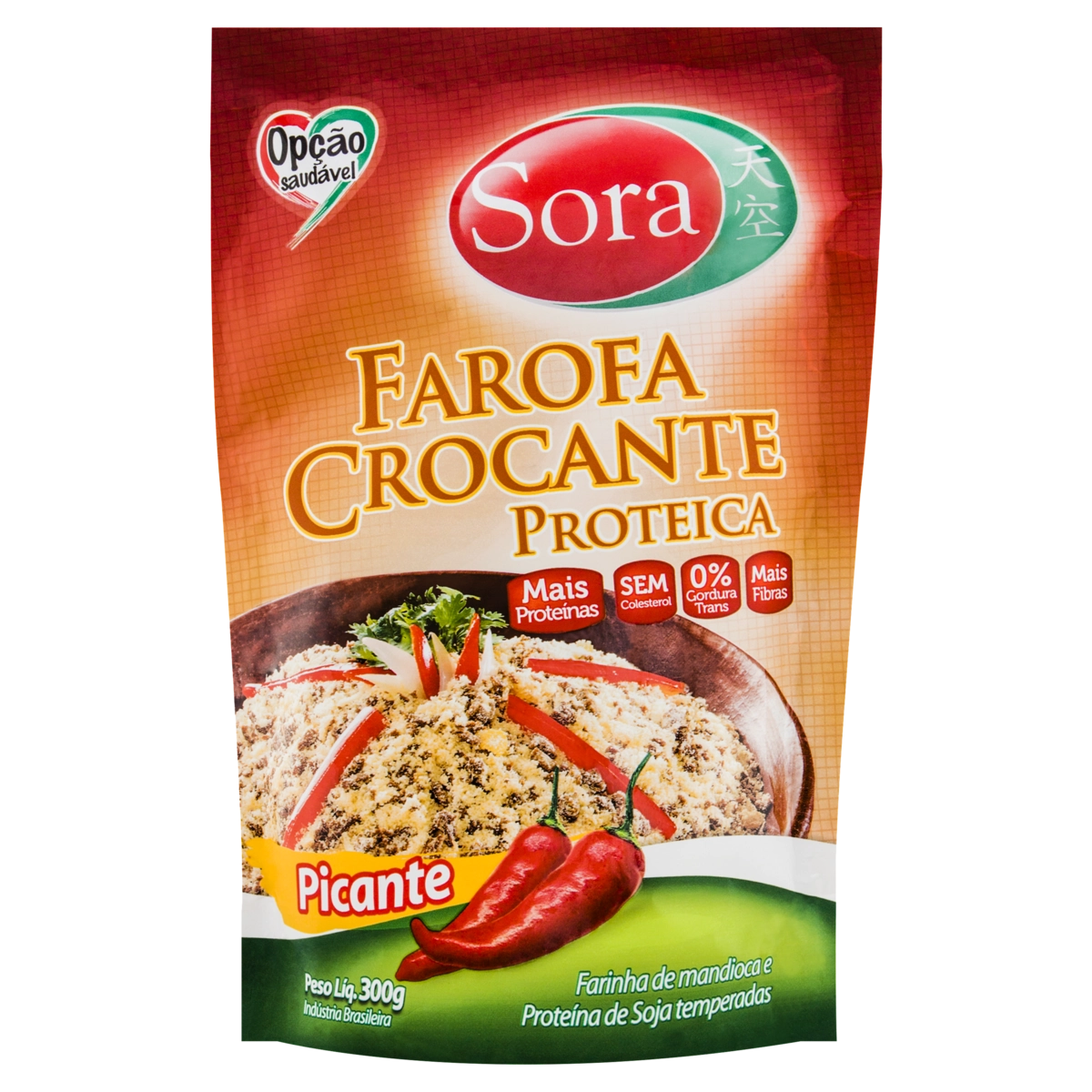 Farofa Crocante Proteica de Soja Sabor Picante 300g