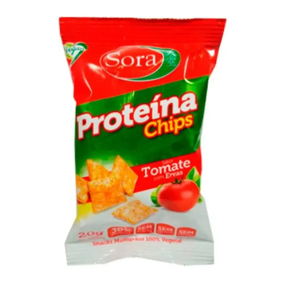 Proteina De Soja Chips Sora Sabor Tomate Com Ervas 20 Gr Sora