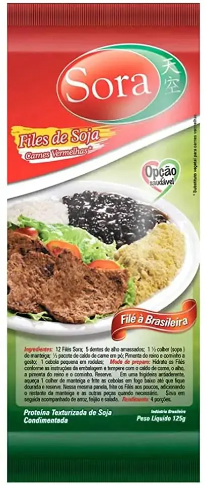 Filé Vegetal Multigrãos Carne Vermelha Sora Pacote 125g