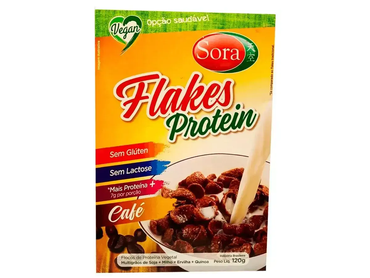 Flakes Protein Cereal Multigrãos Café Vegano Sora 120g