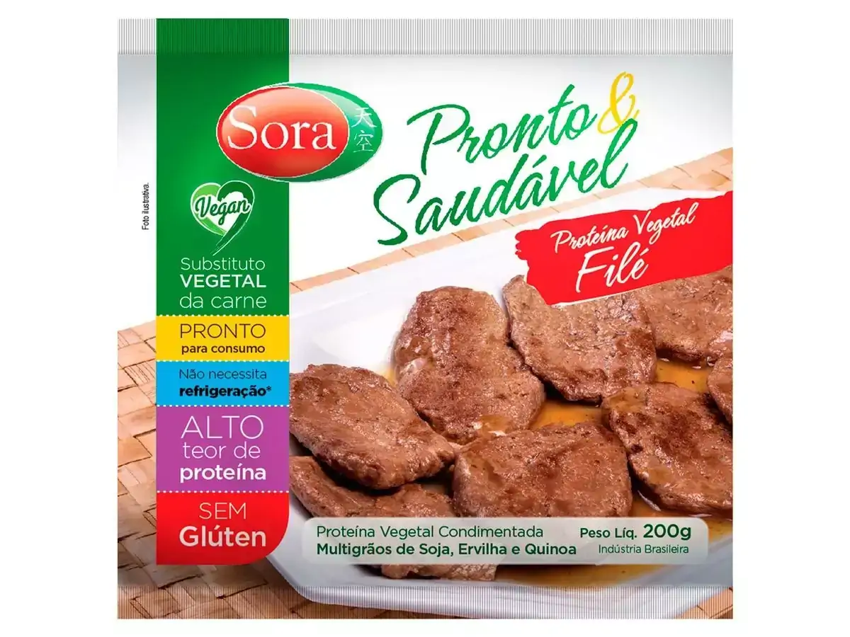 Filé Vegano Sem Glúten Saudável e Pronto Sora 200g
