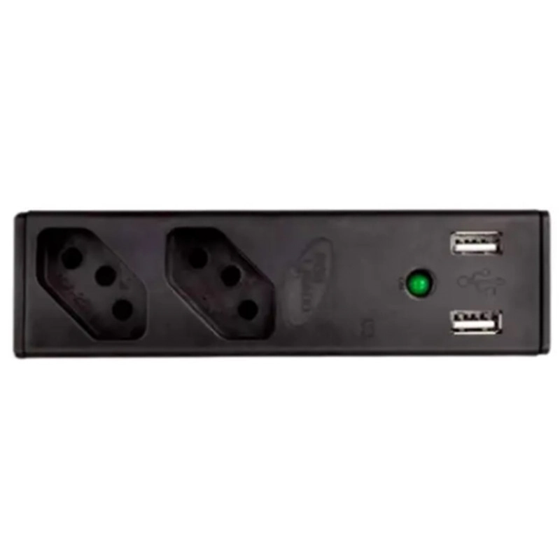 Filtro De Linha Coletek Com 2 Tomadas 10a 2 Saídas Usb