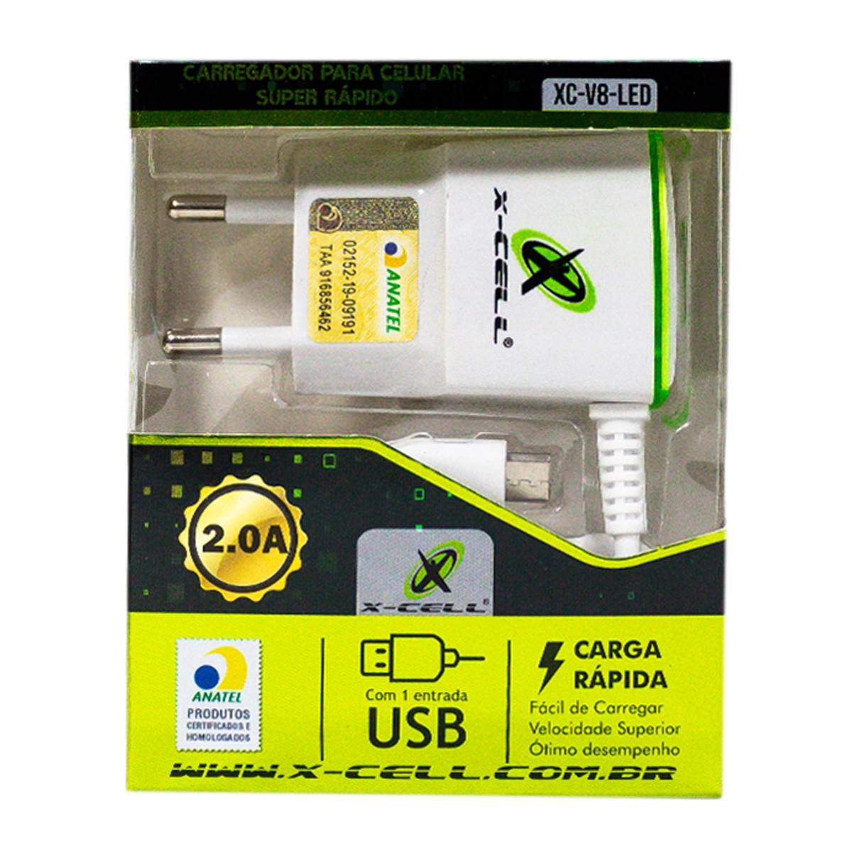 Carregador P/celular 1,5a Usb 4880 Minas Rio
