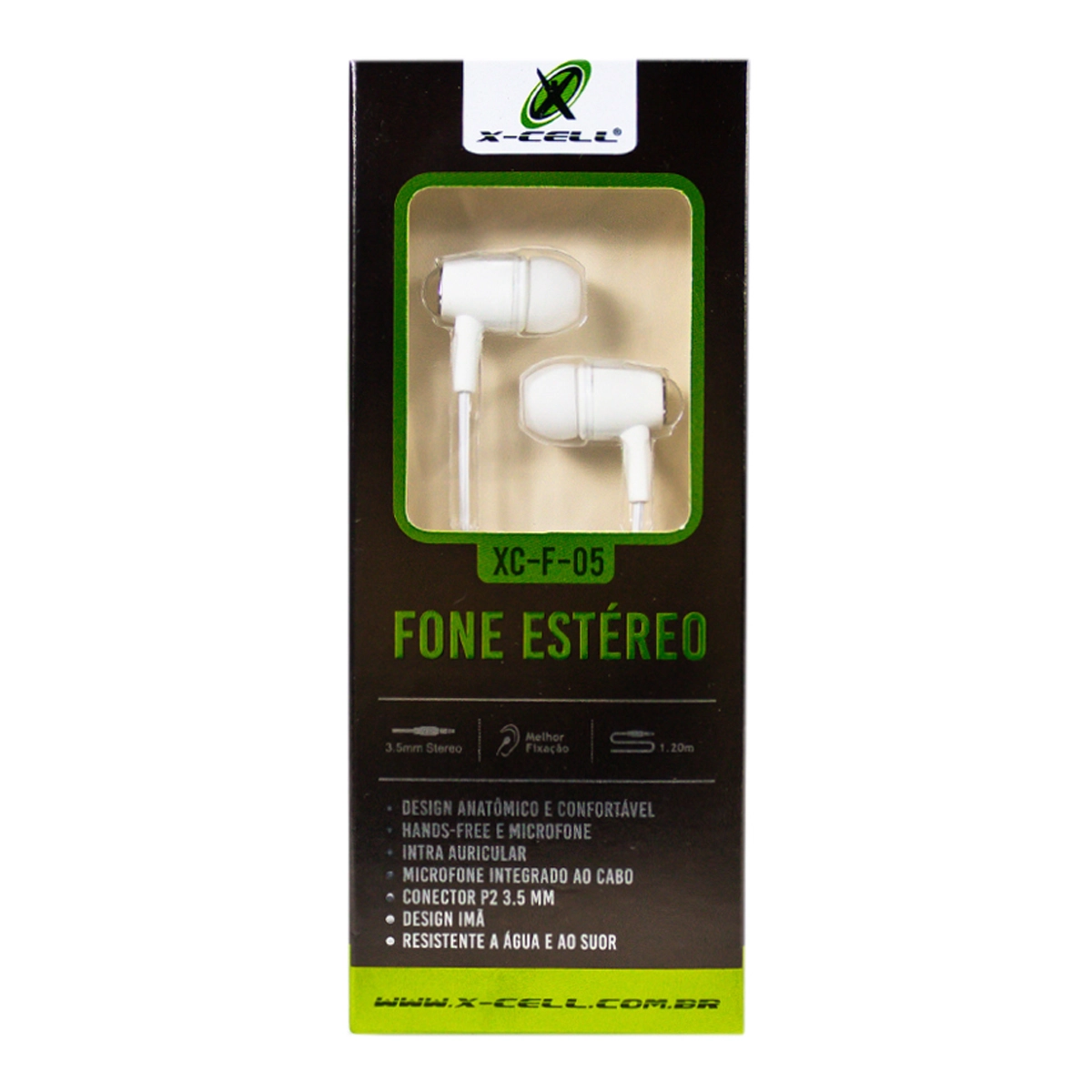Fone Ouvido Stereo C Atend Plug P2 Extra Bass Design Ima Branco Xc F 05 B Comercial Bella