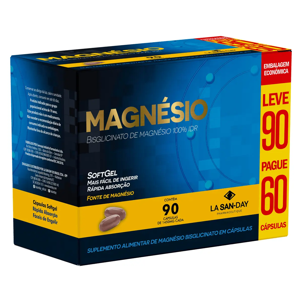 Magnésio Bisglicinato 1000mg - 90 Cápsulas