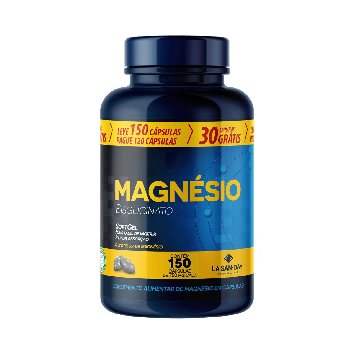 Magnésio Bisglicinato 750mg - 150 Cápsulas