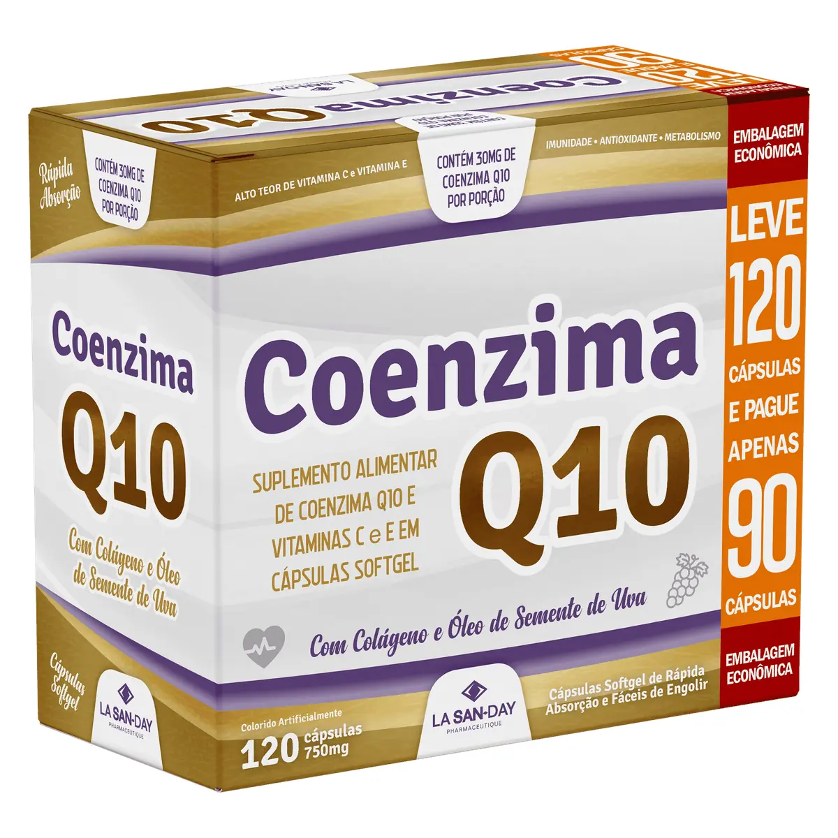 Coenzima Q10 + Colágeno Hidrolisado (120 Cápsulas)