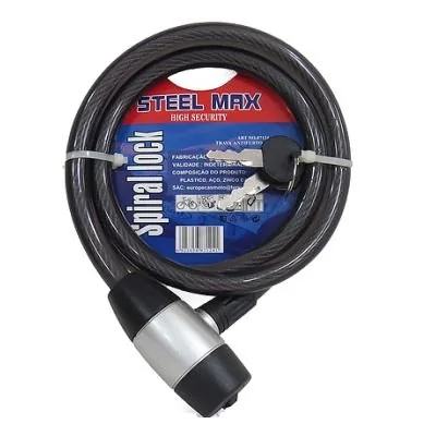 Trava Anti-Furto Aspiral para Bike 6mm Grafite - LG FERRAMENTAS 87124