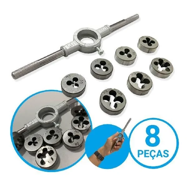 Jg Macho/Tarracha para Fazer Rosca (08 Peças) - LG FERRAMENTAS OT360