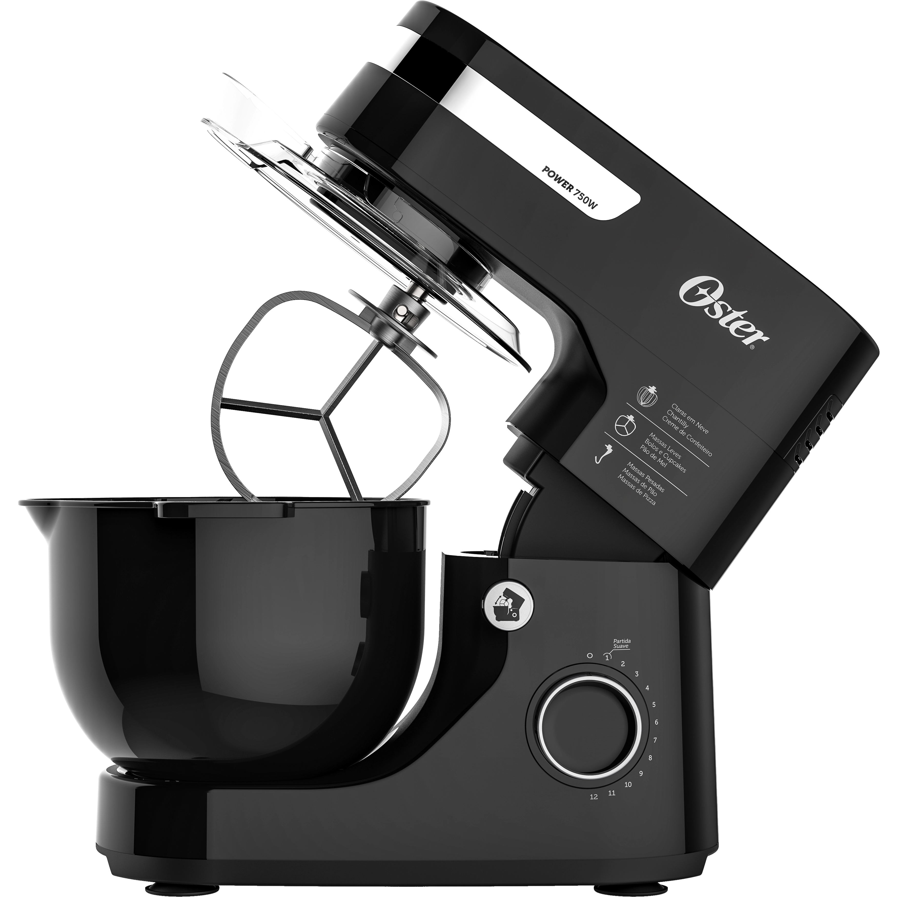 Batedeira Planetária Oster Orbital OBAT610 com 12 Velocidades ¿ Preto 110V