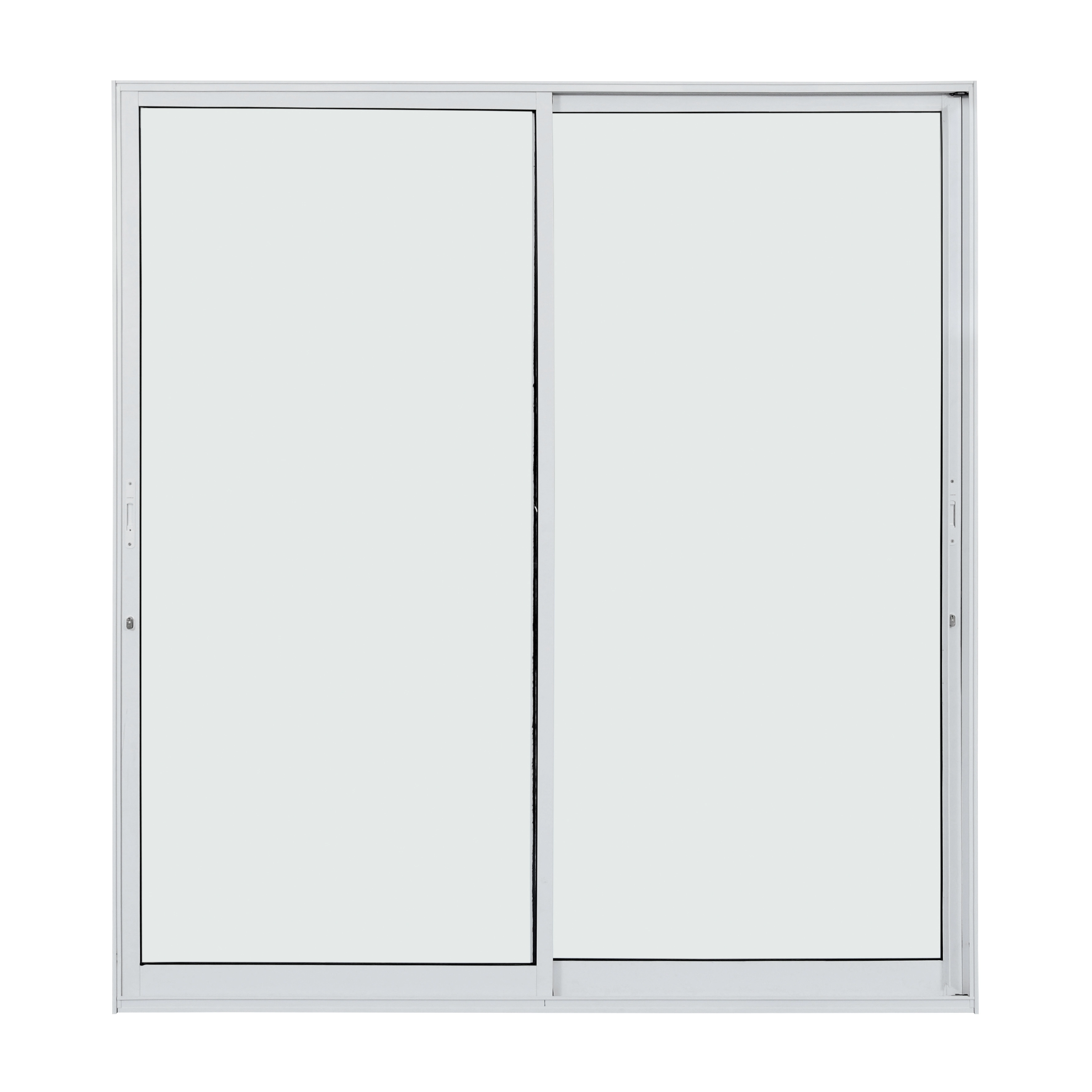 Porta de Correr 2 Folhas Alumínio Pintado Branco com Fechadura 2,15x2,00m Linha Idea 3A Alumínio