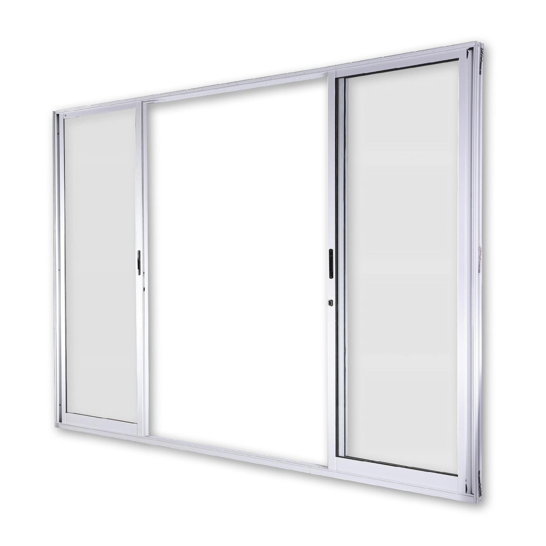 Porta de Correr 4 Folhas Alumínio Pintado Branco 2,15x3,00m Linha Idea 3A Alumínio