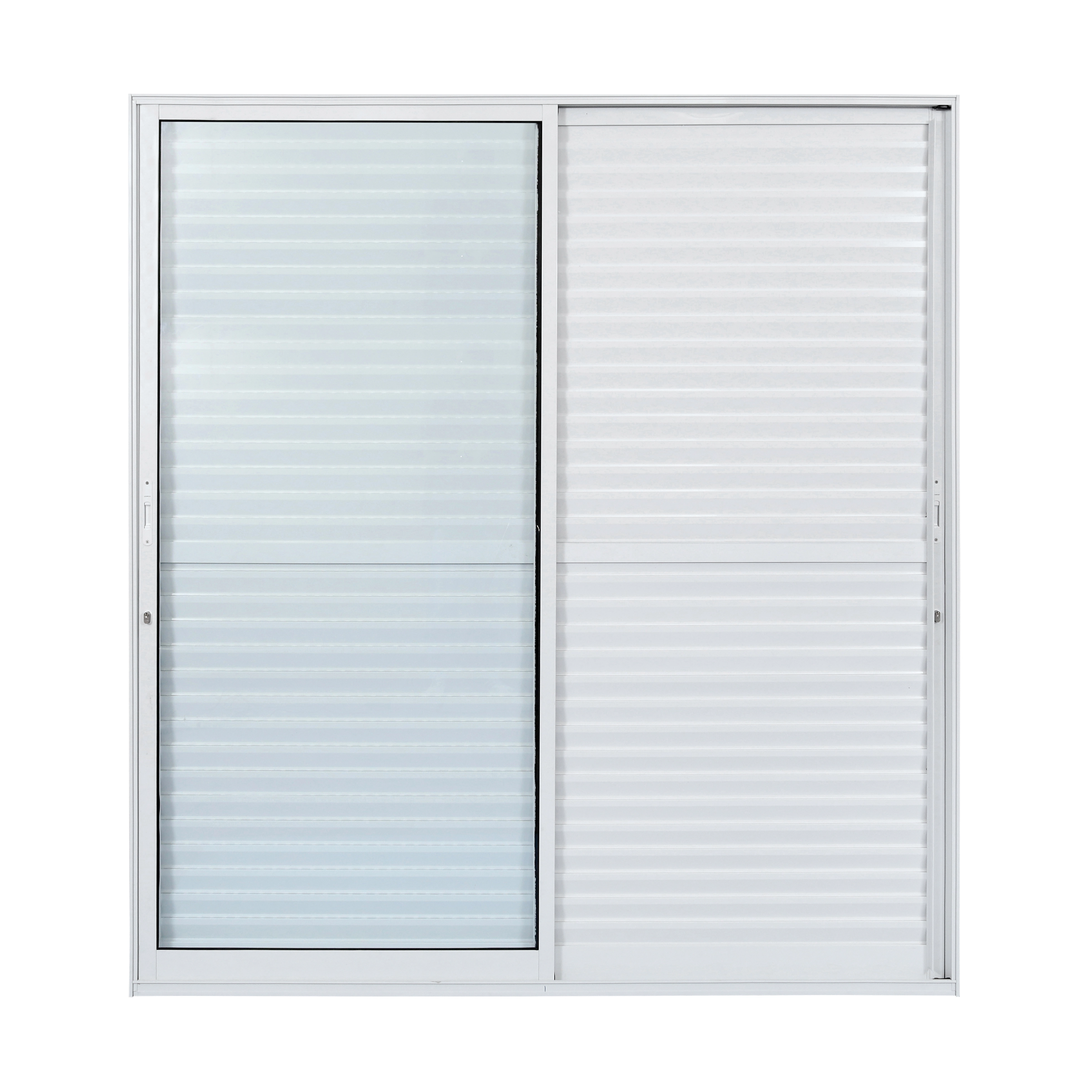Porta Balcão de Correr Veneziana 3 Folhas Alumínio Pintado Branco com Fechadura 2,15x2,00m Linha Idea 3A Alumínio
