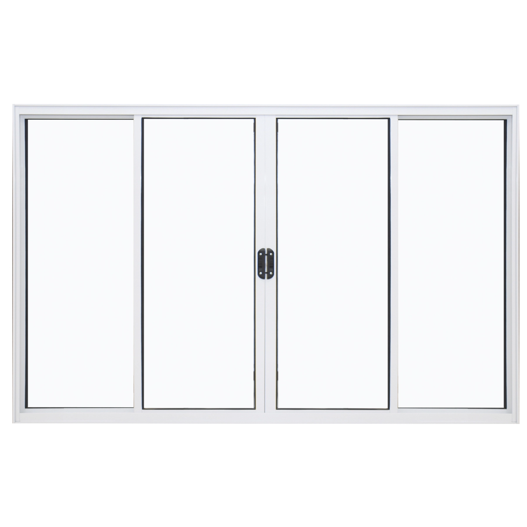 Janela de Alumínio de Correr 4 Folhas 100x200cm com Vidro 3mm Home 3A Alumínio Branca