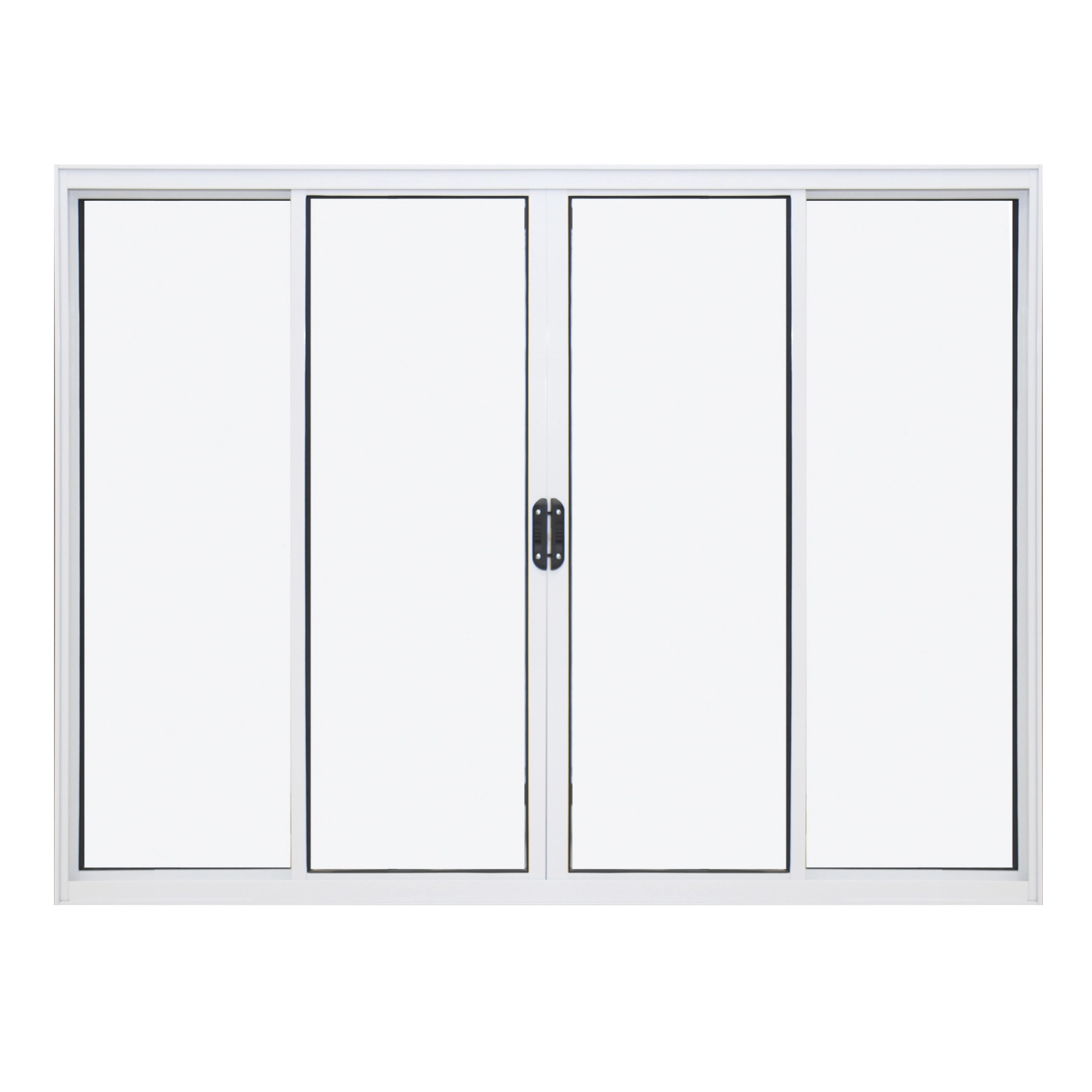 Janela de Alumínio de Correr 4 Folhas 100x150cm com Vidro 3mm Home 3A Alumínio Branca