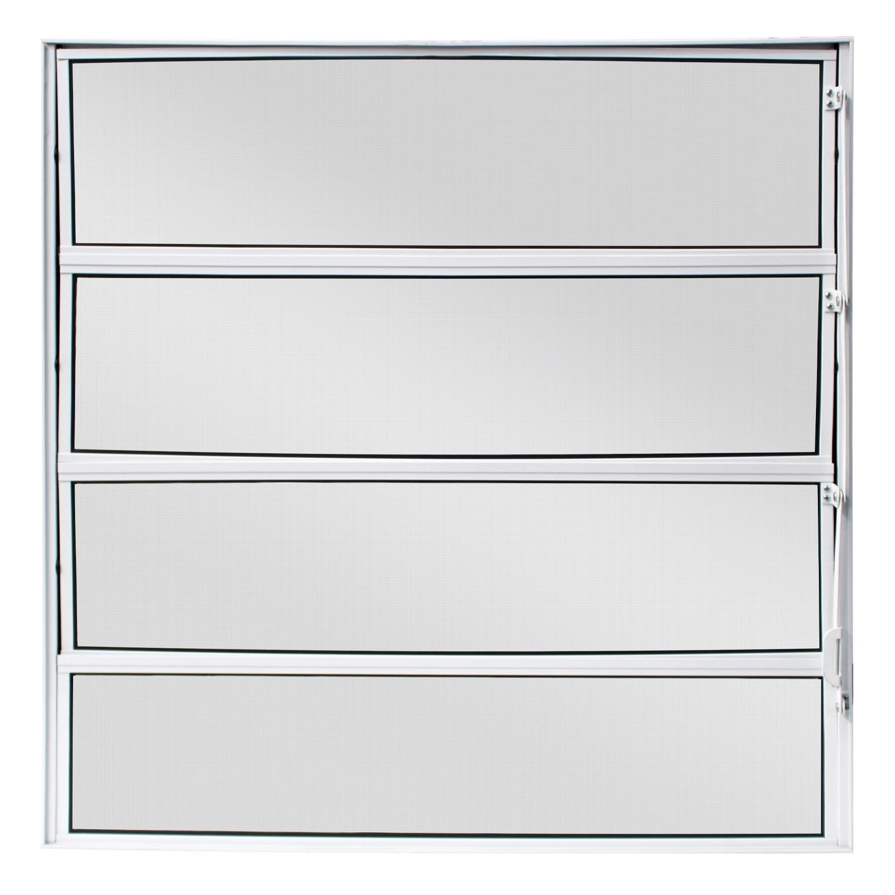 Janela de Alumínio Basculante 4 Folhas 80x80cm com Vidro Mini Boreal Home 3A Alumínio Branca