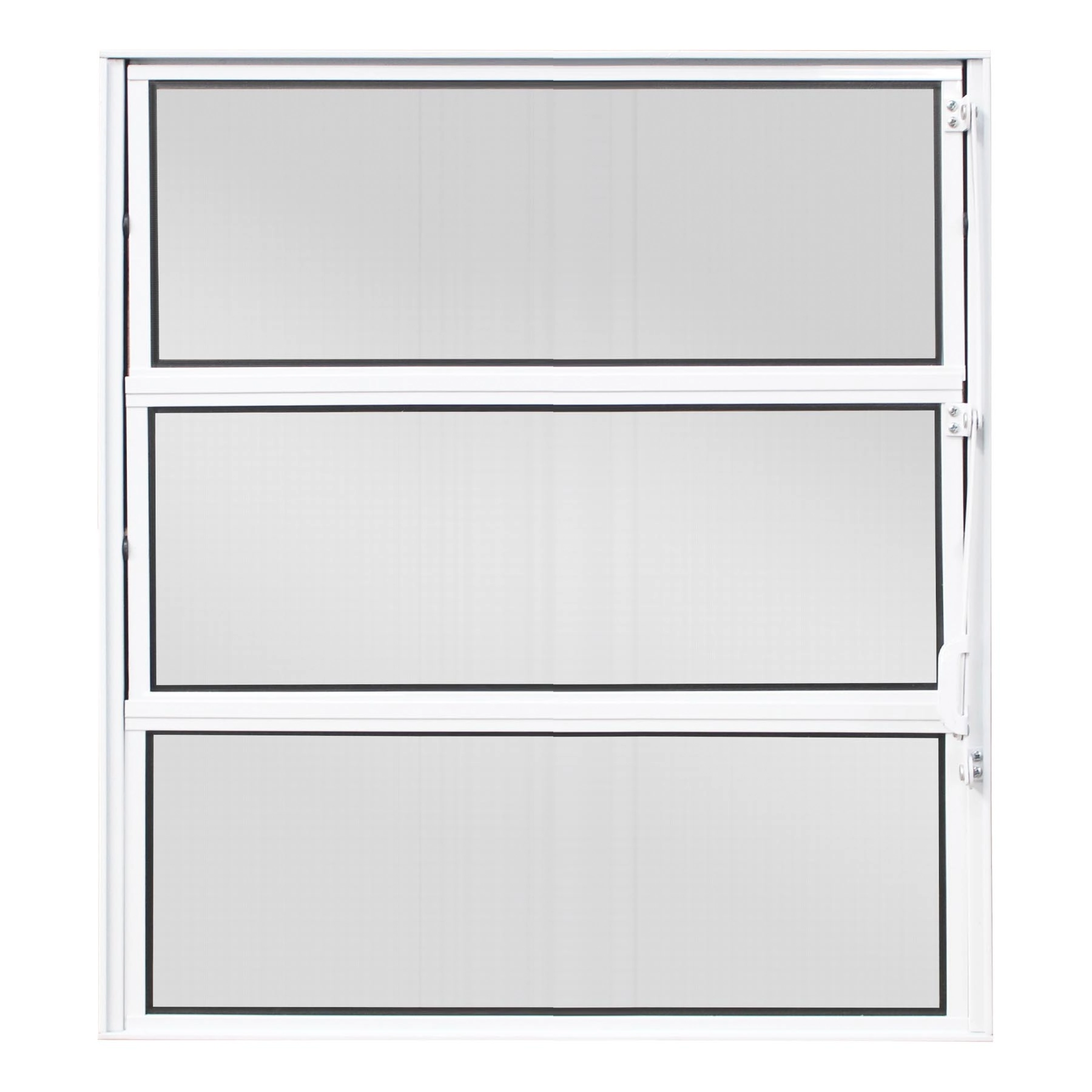 Janela de Alumínio Basculante 3 Folhas 60x60cm com Vidro Mini Boreal Home 3A Alumínio Branca