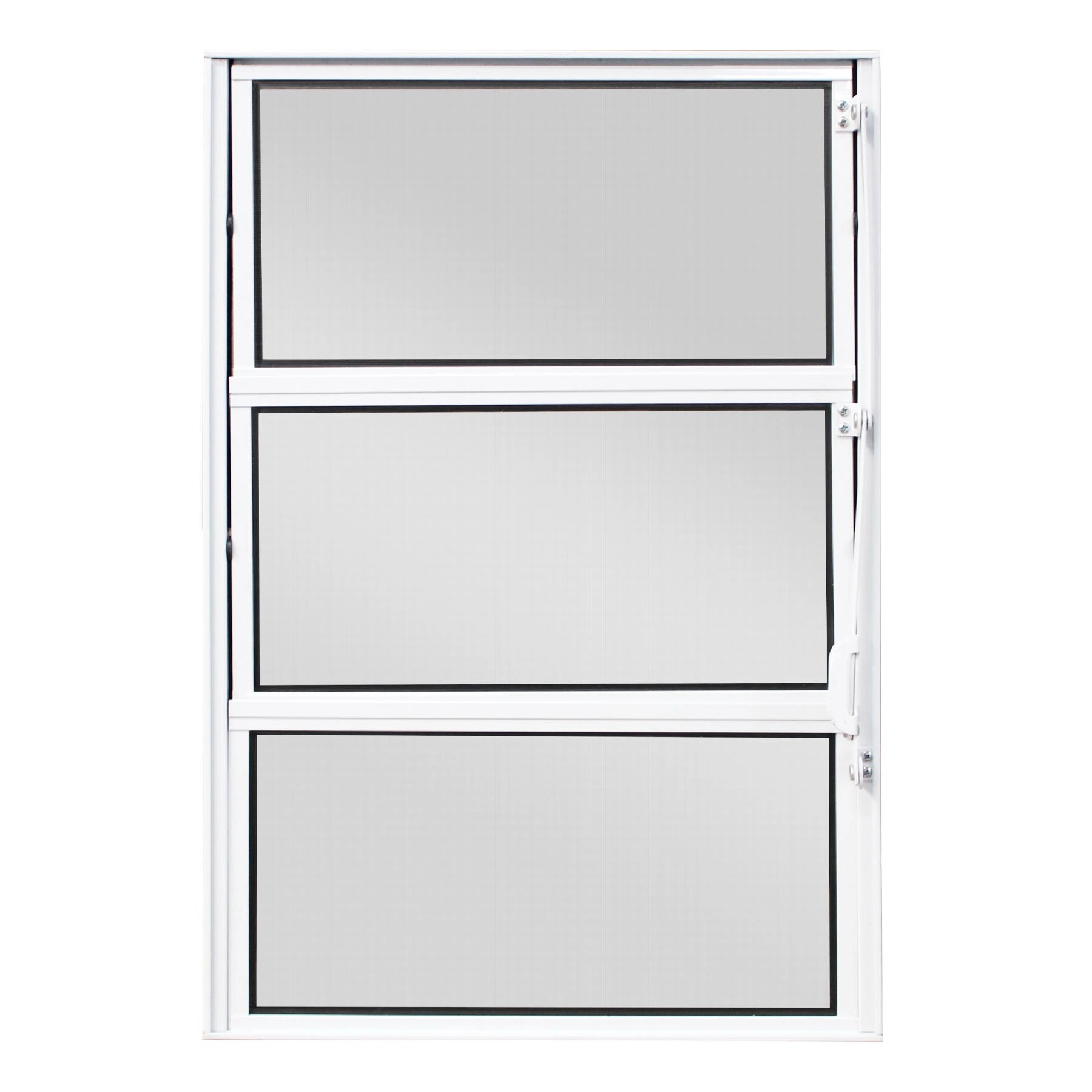 Janela de Alumínio Basculante 3 Folhas 60x40cm com Vidro Mini Boreal Home 3A Alumínio Branca