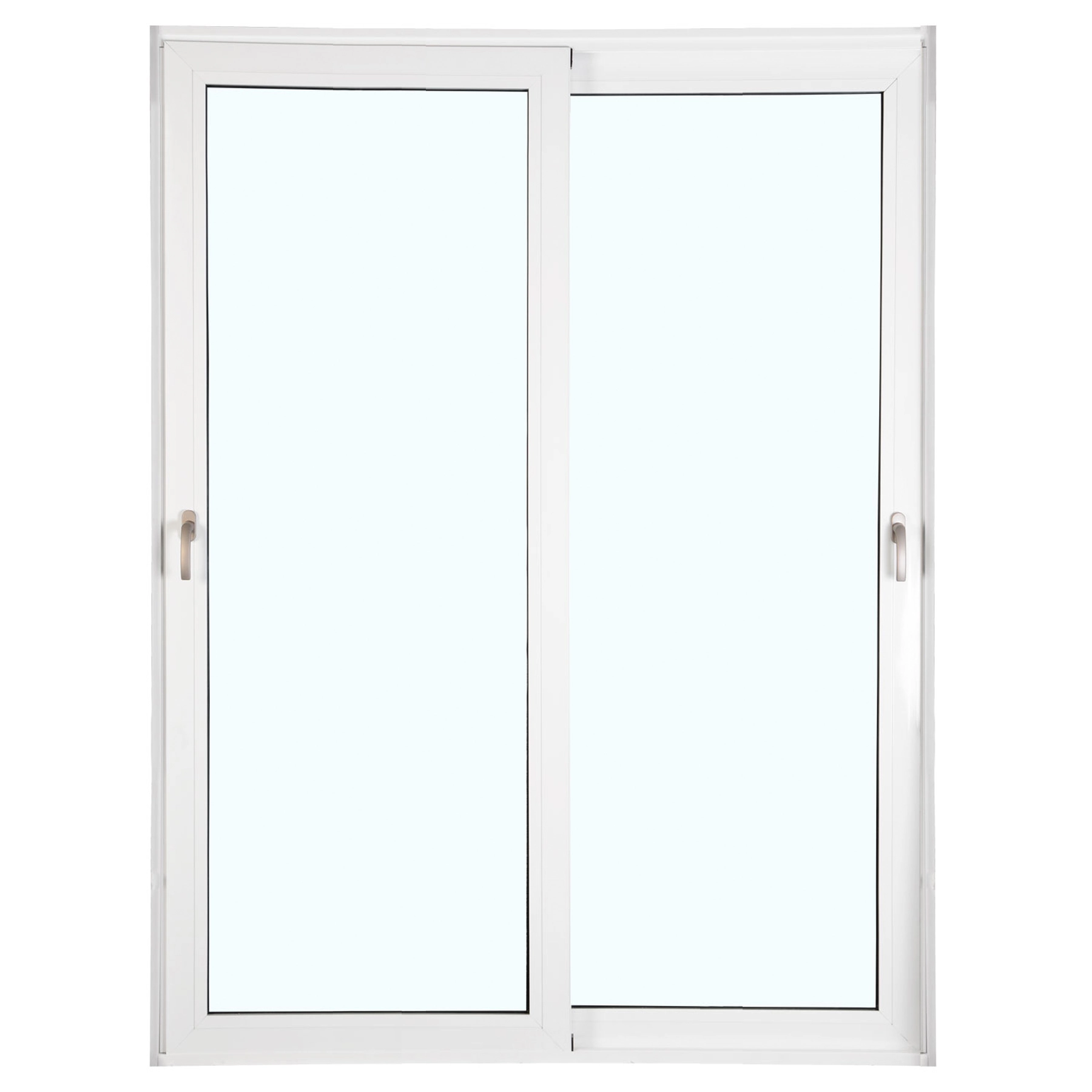Porta de Correr 2 Folhas Alumínio Branco com Fechadura Multiponto 2,15x1,50m Linha Veneza 3A Alumínio