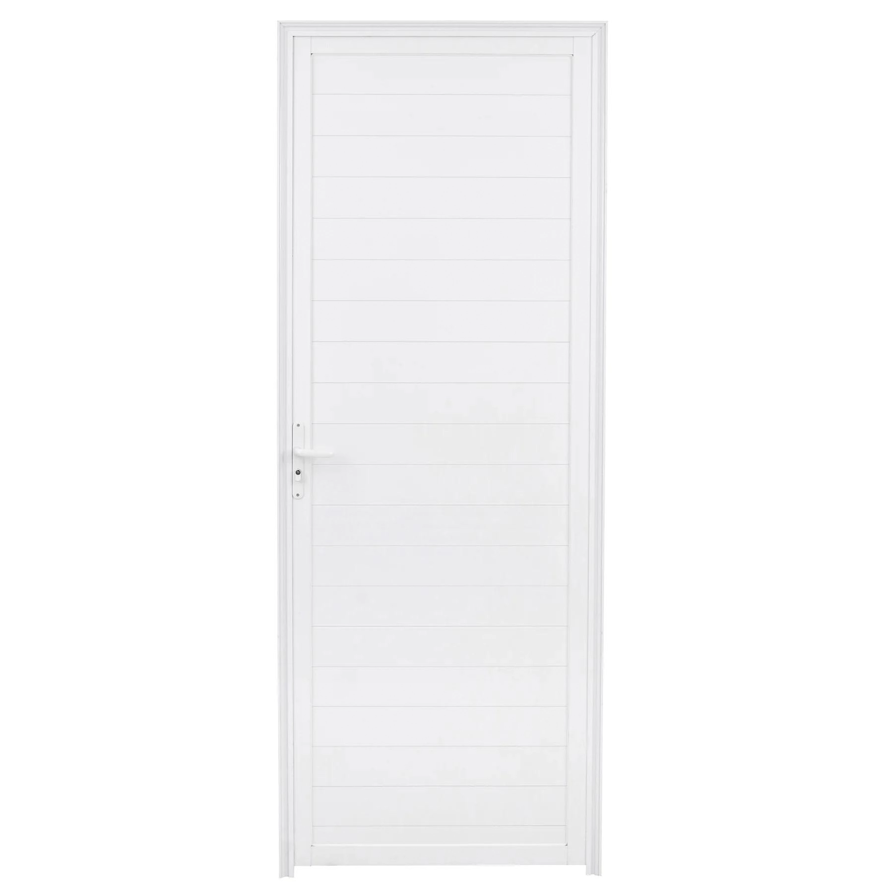 Porta Lambrill de Giro Alumínio Branco com Fechadura 2,10x0,70m Lado Direito Linha Home 3A Alumínio