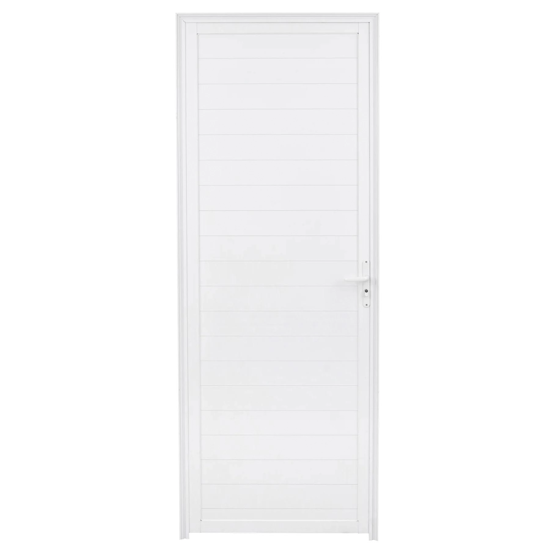 Porta Lambrill de Giro Alumínio Branco com Fechadura 2,10x0,70m Lado Esquerdo Linha Home 3A Alumínio