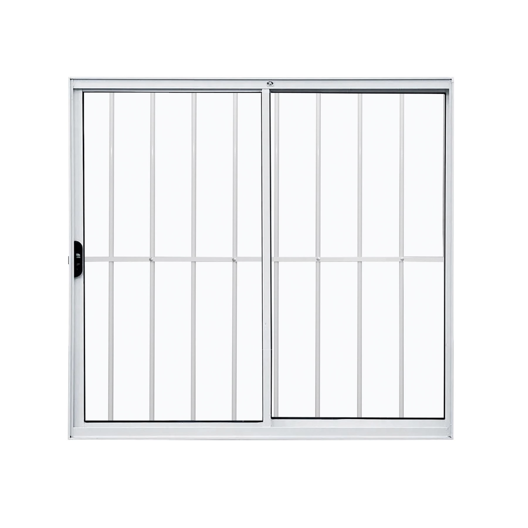 Janela de Alumínio de Correr 2 Folhas 100x100cm com Grade e Vidro 3mm Home 3A Alumínio Branca