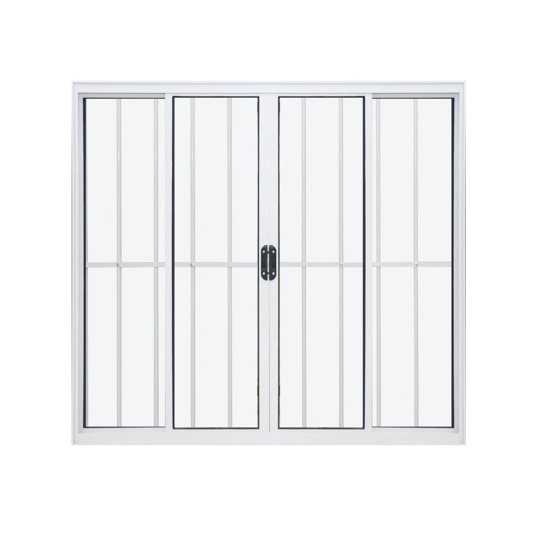 Janela de Alumínio de Correr 4 Folhas 100x120cm com Grade Home 3A Alumínio Branca