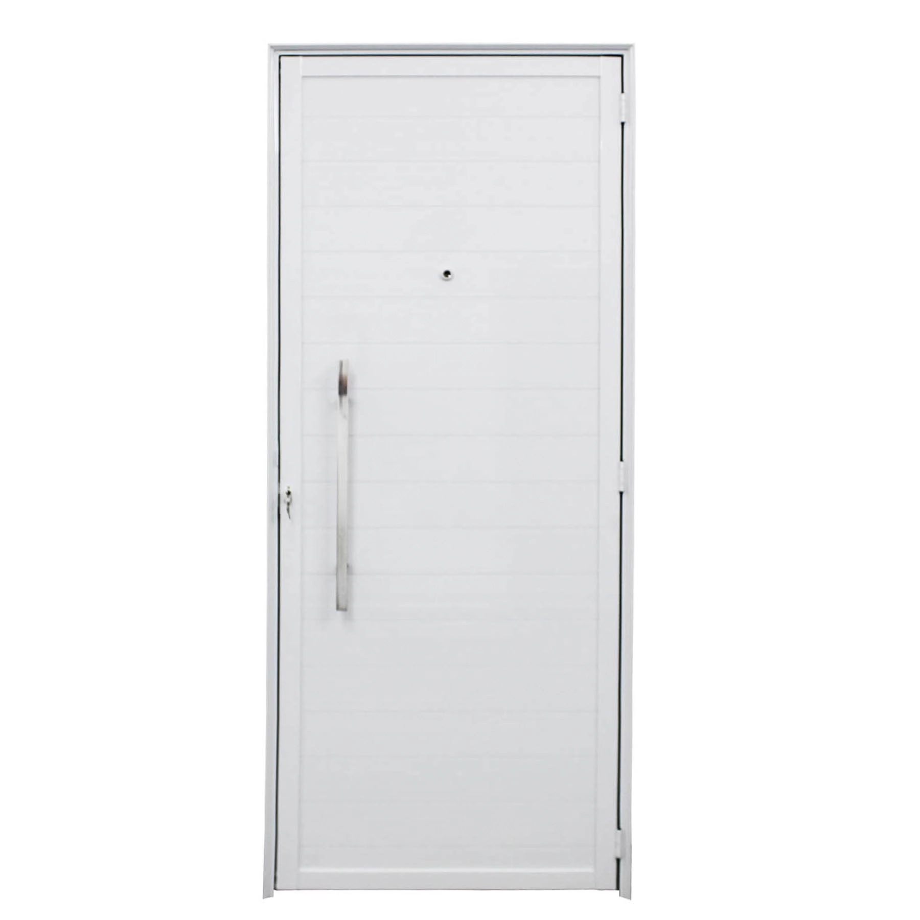 Porta Lambrill de Giro Alumínio Branco 2,10x0,90m Lado Esquerdo Linha Home 3A Alumínio