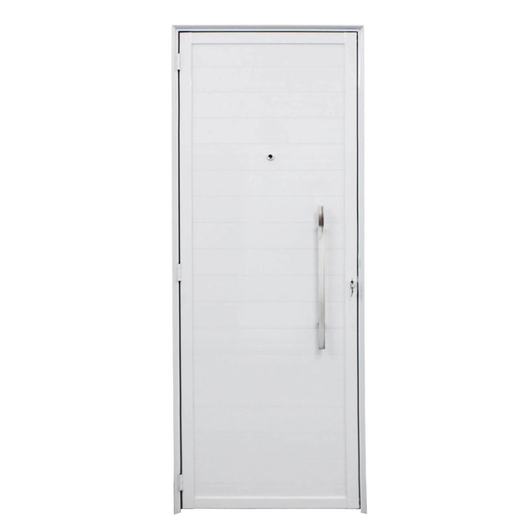 Porta Lambrill de Giro Alumínio Branco 2,10x0,80m Lado Direito Linha Home 3A Alumínio