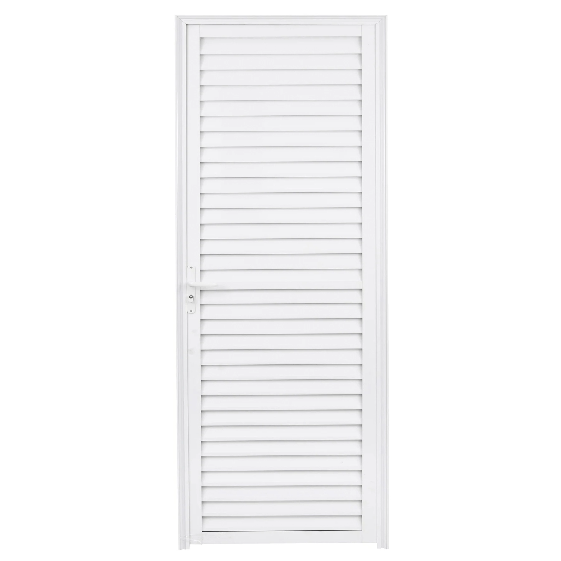 Porta Laminada de Giro Alumínio Branco 2,10x0,70m Lado Direito Linha Home 3A Alumínio