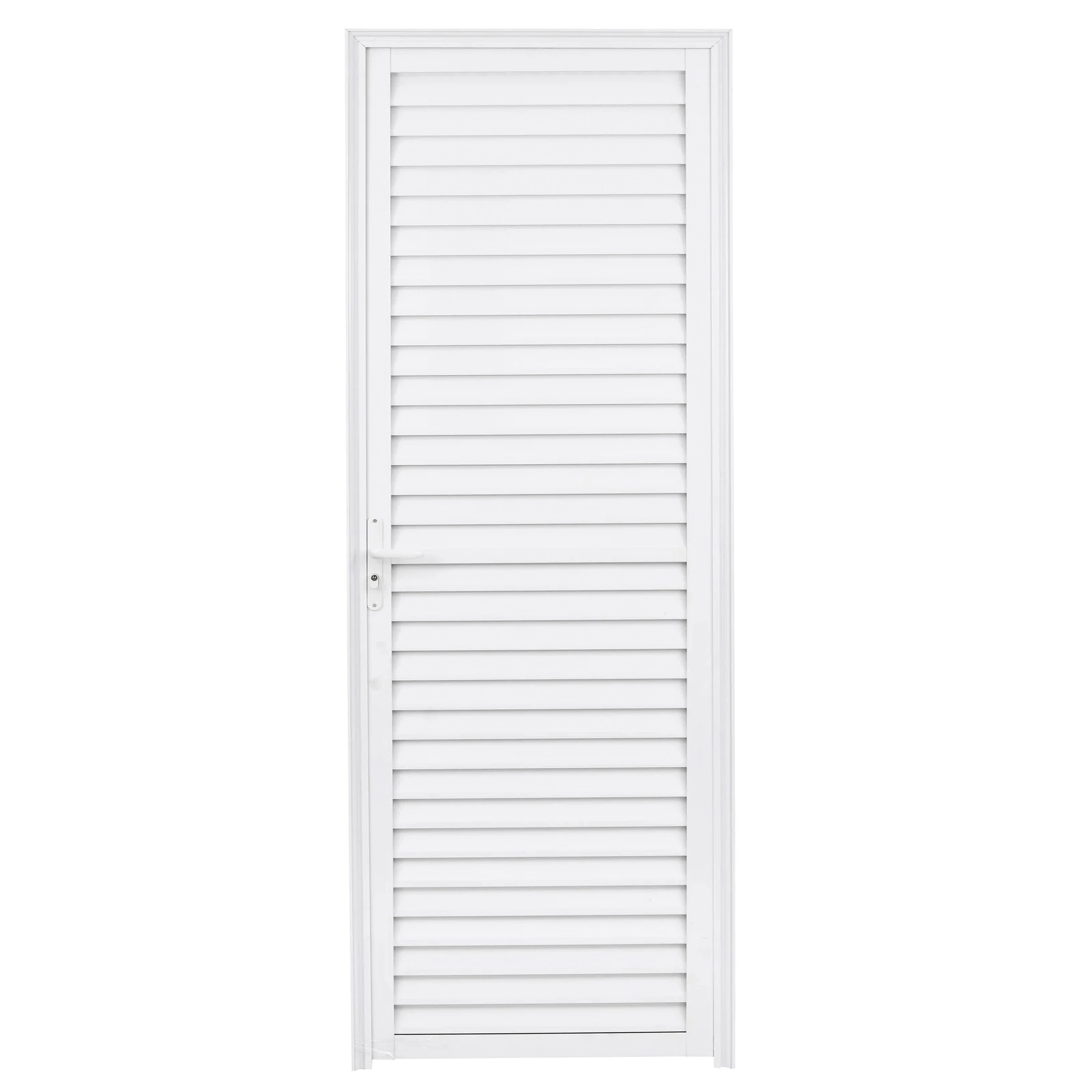 Porta Laminada de Giro Alumínio Branco 2,10x0,60m Lado Direito Linha Home 3A Alumínio