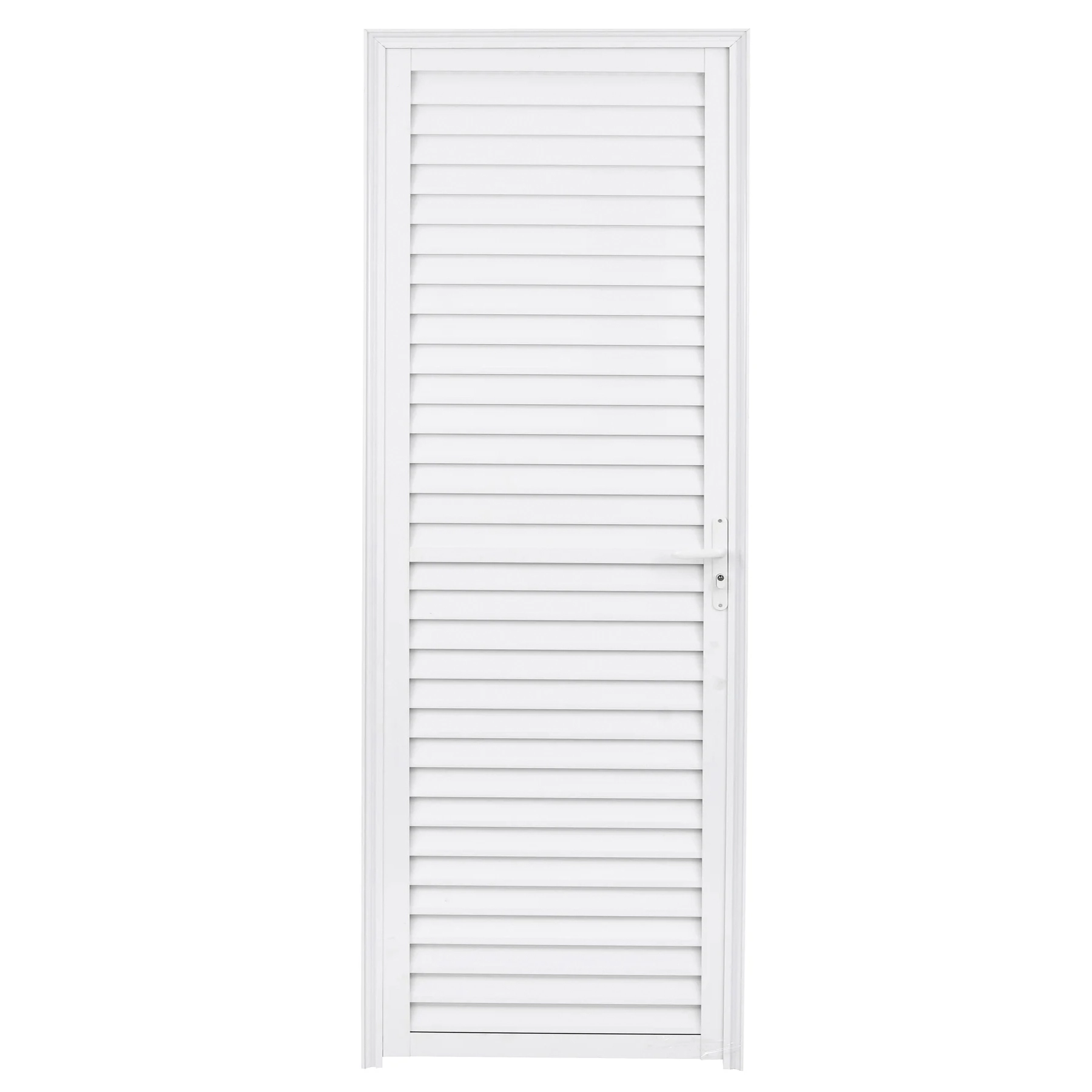 Porta Laminada de Giro Alumínio Branco 2,10x0,60m Lado Esquerdo Linha Home 3A Alumínio