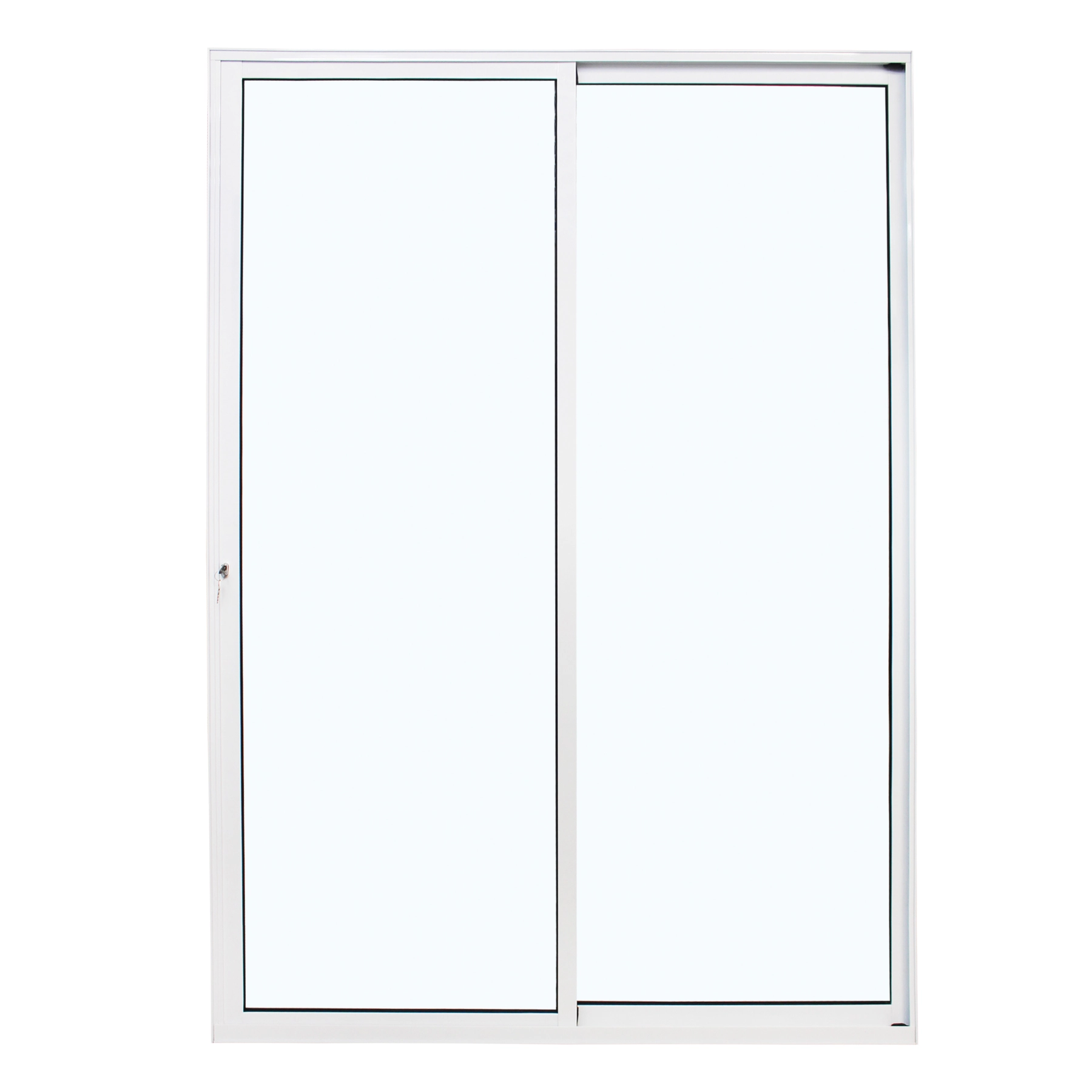 Porta de Correr Home Plus 2 folhas com Vidro Temperado e Fechadura 120x210 3A