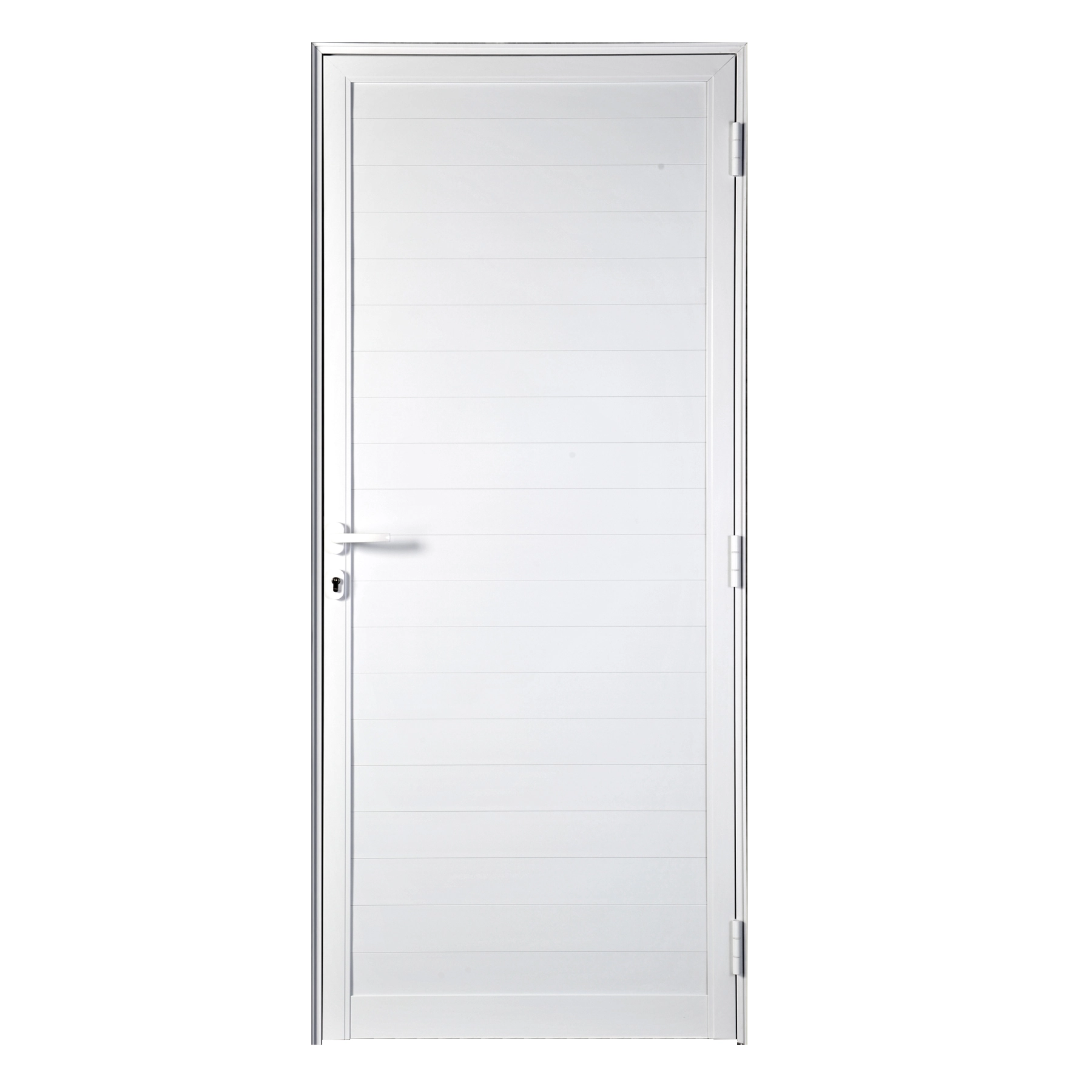 Porta Lambril de Giro 1 Folha Alumínio Pintado Branco 2,15x0,88m Lado Esquerdo Linha Veneza 3A Alumínio