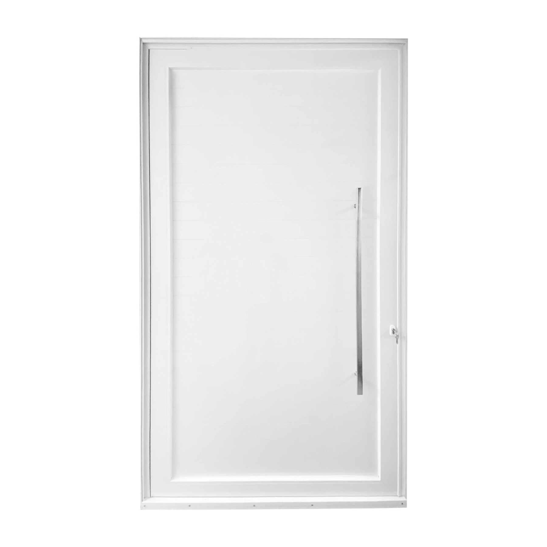 Porta Lambrill Pivotante Alumínio Branco com Fechadura Multiponto 2,35x1,20m Lado Direito Linha Sociale 3A Alumínio