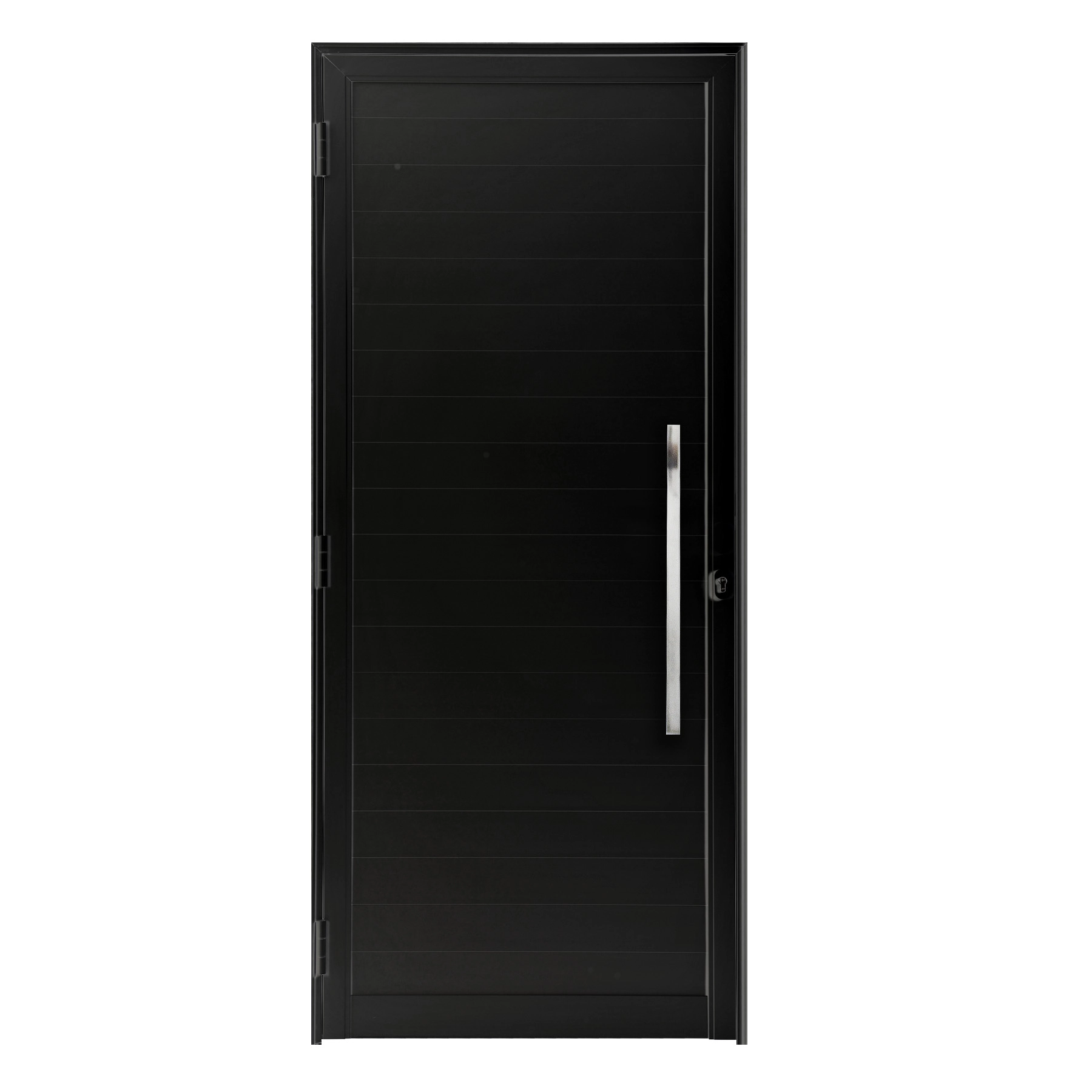 Porta Lambril de Giro 1 Folha Alumínio Pintado Preto com Puxador 2,15x0,88m Lado Direito Idea 3A Alumínio