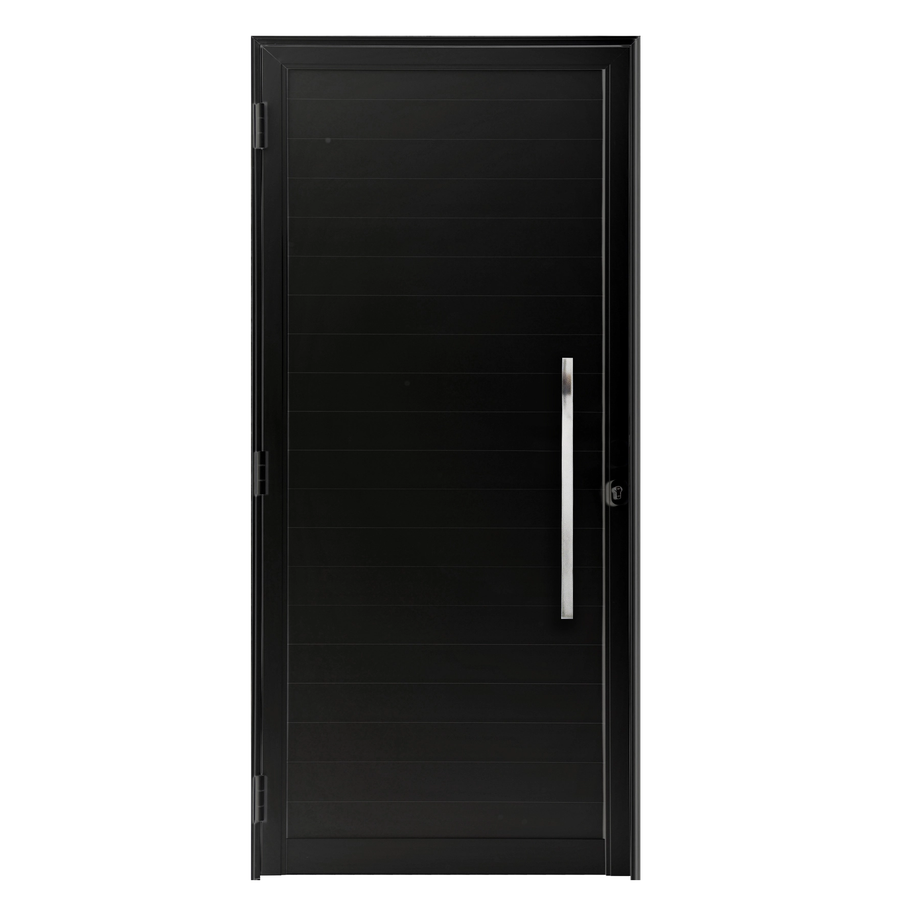 Porta Lambril de Giro 1 Folha Alumínio Pintado Preto com Puxador 2,15x0,98m Lado Direito Idea 3A Alumínio