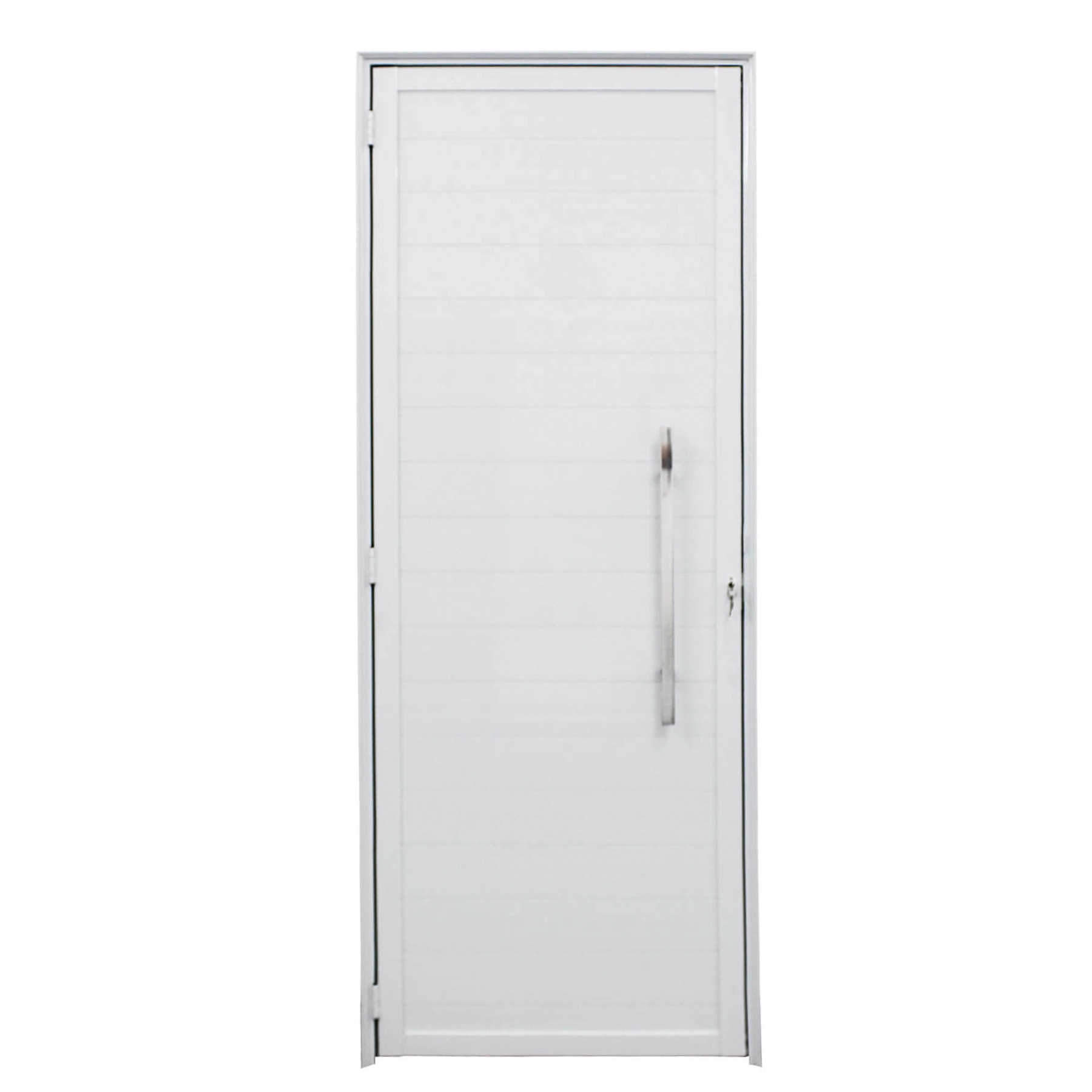 Porta Lambril de Giro Alumínio Pintado Branco com Puxador 2,10x0,80m Lado Direito Linha Home 3A Alumínio