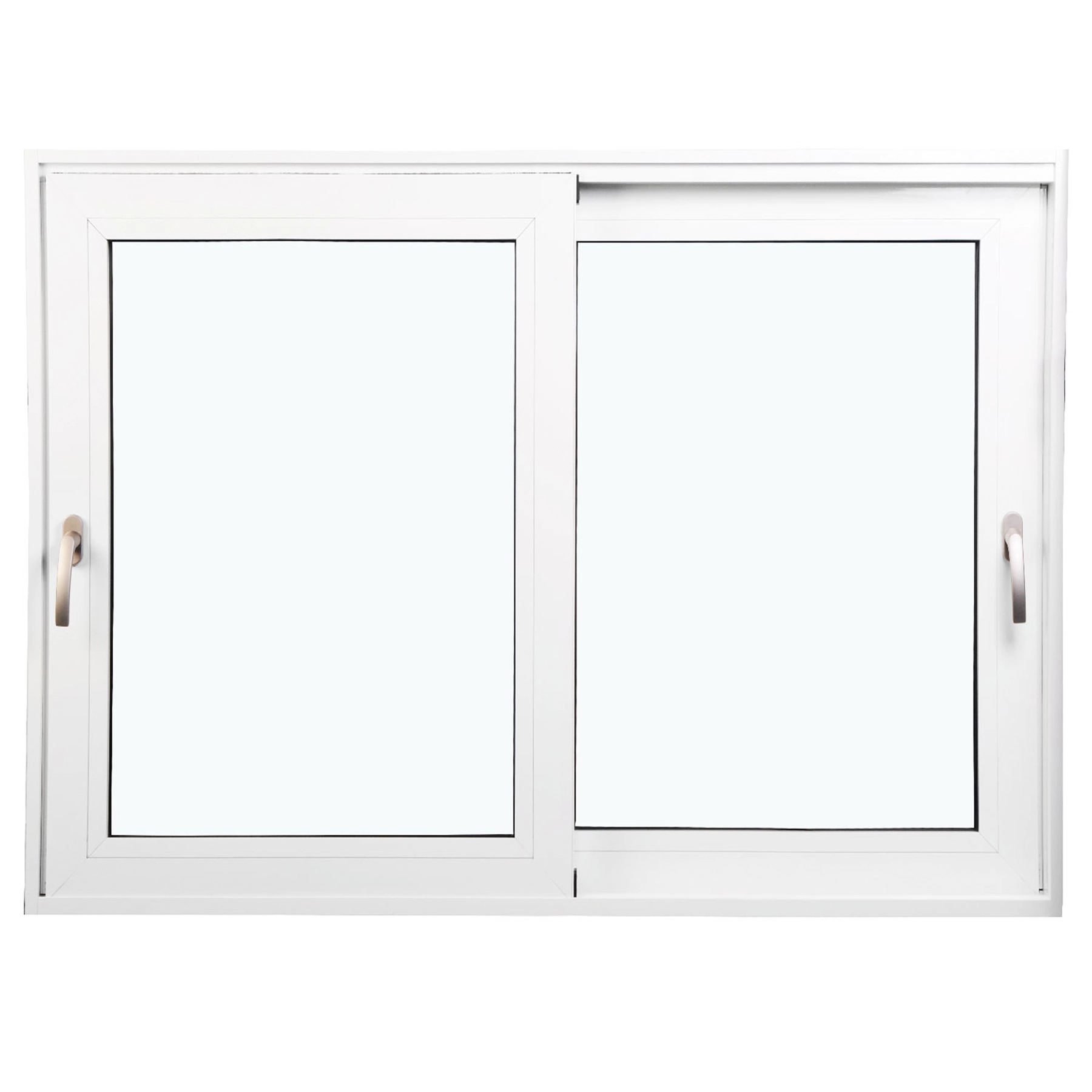 Janela de Correr 2 Folhas Alumínio Pintado Branco Linha Veneza com Vidro Transparente Sob Medida 3A Alumínio
