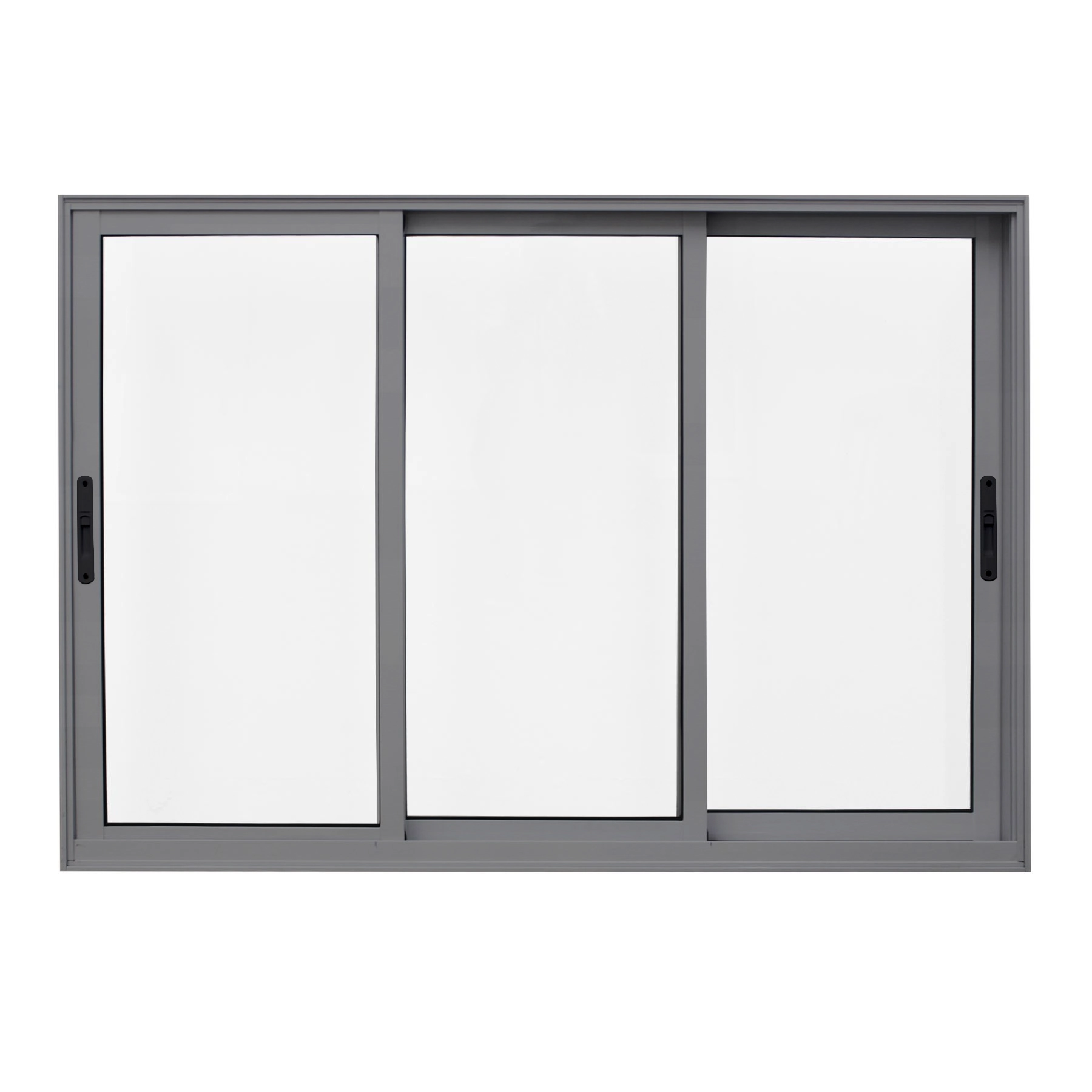 Janela de Alumínio de Correr 3 Folhas 150x100cm com Vidro 4mm Visione 3A Alumínio Cinza