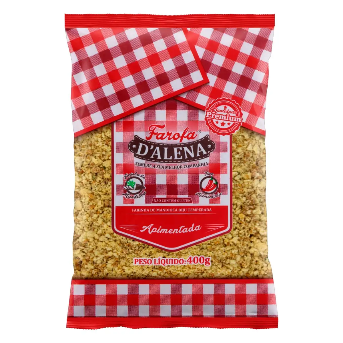 Farofa de Mandioca Apimentada D'alena Pacote 400g