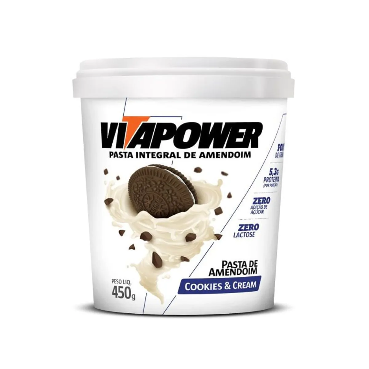 Pasta Amendoim Cookie End Cream Vitapower 450g