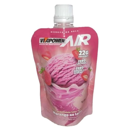 Pasta Amendoim Pouch Air Morango Ao Leite Vitapower 80g