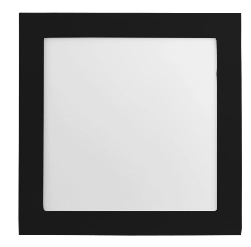 Plafon Led 12w 5700k Luz Branca Embutir Quadrado Preto 17cm Save Energy