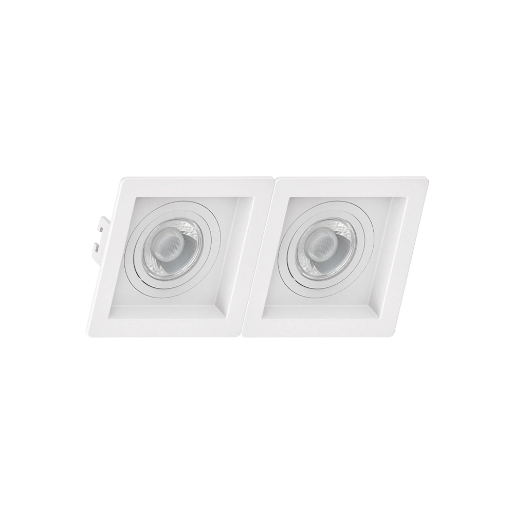 Spot De Embutir Recuado Linked Save Energy Para 2 Lâmpadas Mr16 Gu10 Bivolt Branco Se-330.2066
