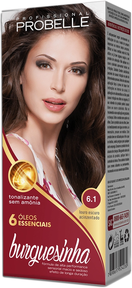Tintura Probelle Burguesinha 50ml Louro E. Acinzentado 6.1