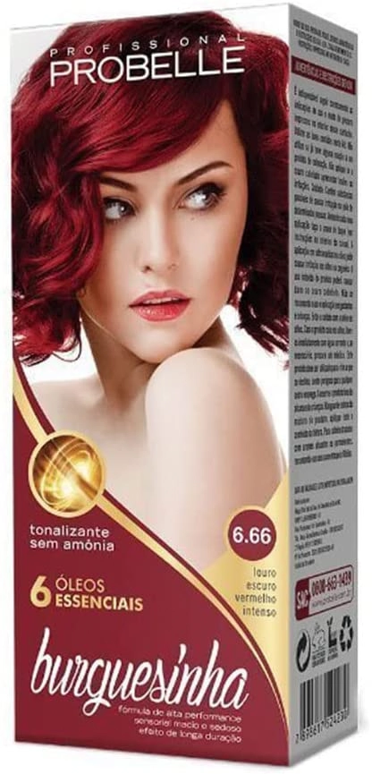 Tintura Probelle Burguesinha 50ml Louro E. Verm. Intenso 6.66