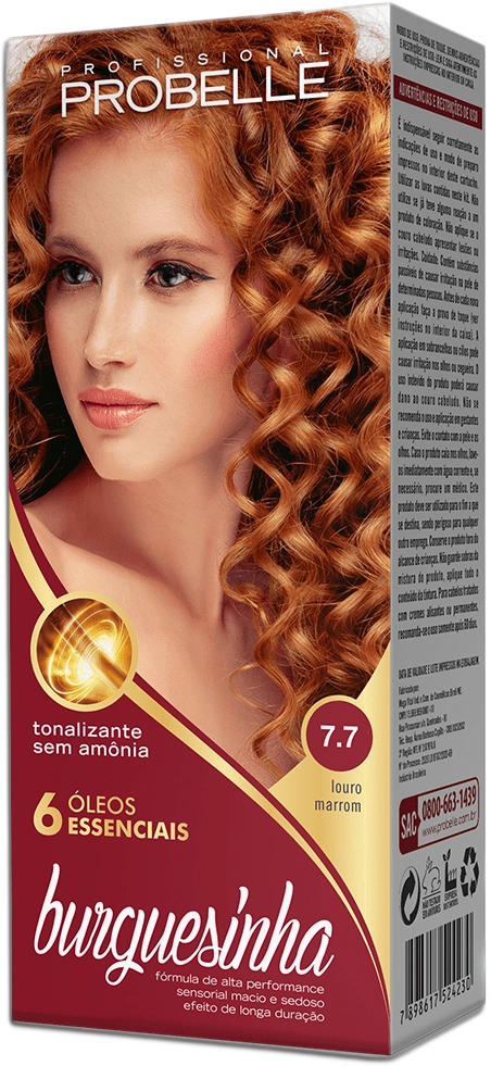 Tintura Probelle Burguesinha 50ml Louro Marrom 7.7