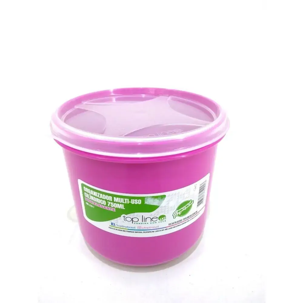 Organizador Top Line Cilindrico 750ml Pink Eleganti