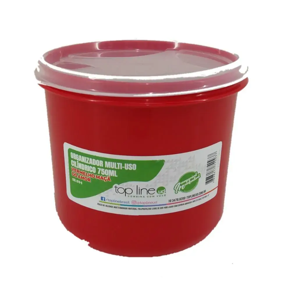 Organizador Top Line Cilindrico 750ml Verm.maca Amor